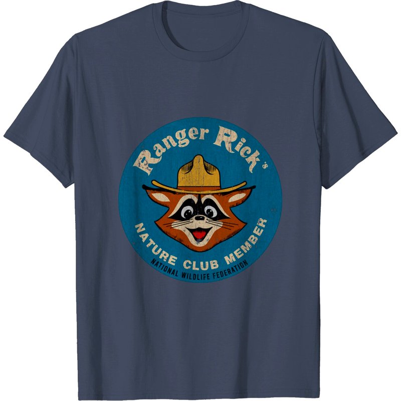 T-shirt Vintage Ranger Rick pour hommes en noir
