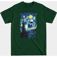 Blue Phone Booth Starry The Night T-shirt for Men