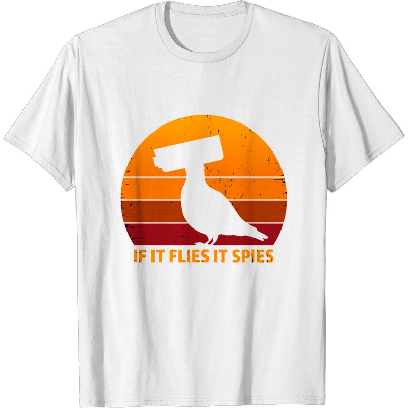 T-shirt Pour Hommes If It Flies It Spies Oiseaux Drôles — T-shirts pour hommes