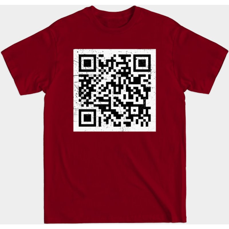 T-shirt Distressed Rick Roll QR Code pour hommes
