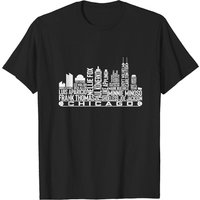 T-shirt Équipe de Baseball de Chicago Skyline pour Hommes — T-shirts pour hommes