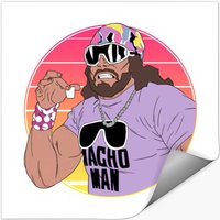 Autocollant Macho Man Randy Savage avec fond Vaporwave