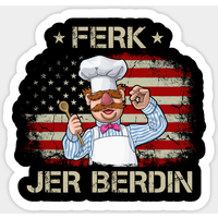 Funny Ferk Jer Berdin Vintage America Flag Sticker