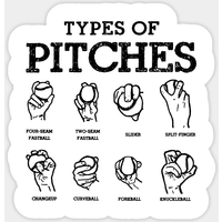 Autocollant Types de Lancers de Baseball - Technique de Lancer — Autocollants et stickers