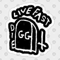 Autocollant Gg Allin Live Fast Die Tattoo