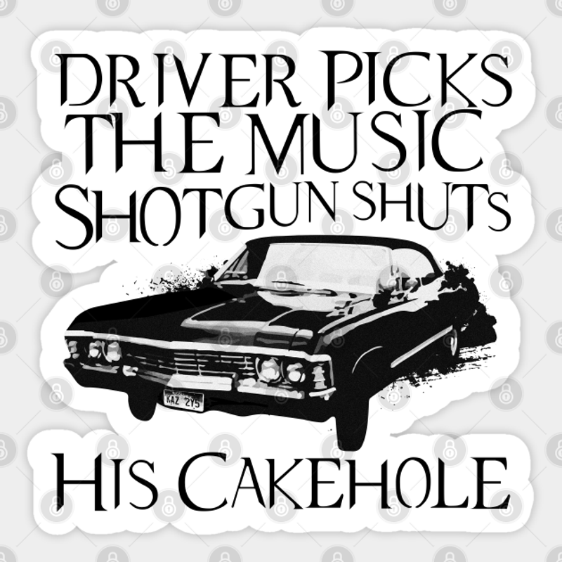 Driver Picks The Music - Autocollant Supernatural — Autocollants et stickers