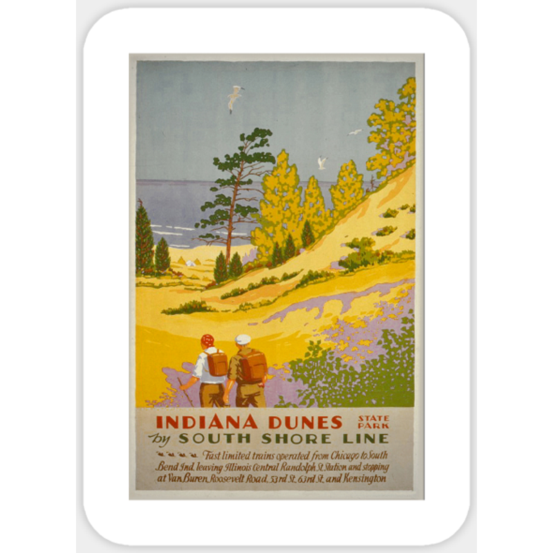 Vintage Travel Indiana Dunes State Park Sticker — Stickers & Decals