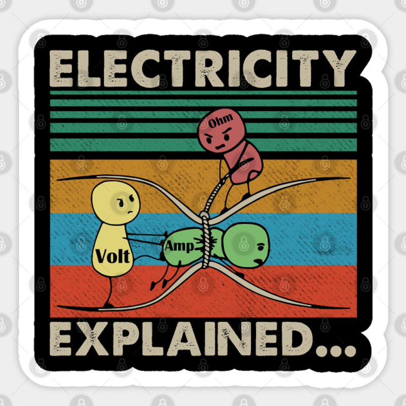 Autocollant Électricité Expliquée — Autocollants et stickers