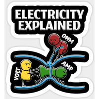 Funny Electrician Design Explains Electricity Sticker