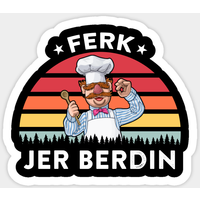 Autocollant Vintage Funny Ferk Jer Berdin — Autocollants et stickers