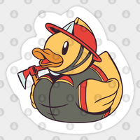 Rubber Duck Fireman Kids Sticker