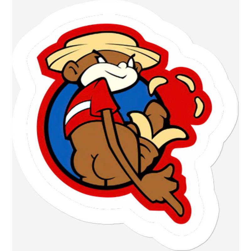Autocollant Johnny Chimpo Le Singe Coquin — Autocollants et stickers