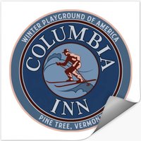 Columbia Inn Pine Tree Vermont White Christmas Stickers — Stickers & Decals