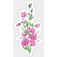 Sweet Pea Flowers Bouquet Sticker — Stickers & Decals