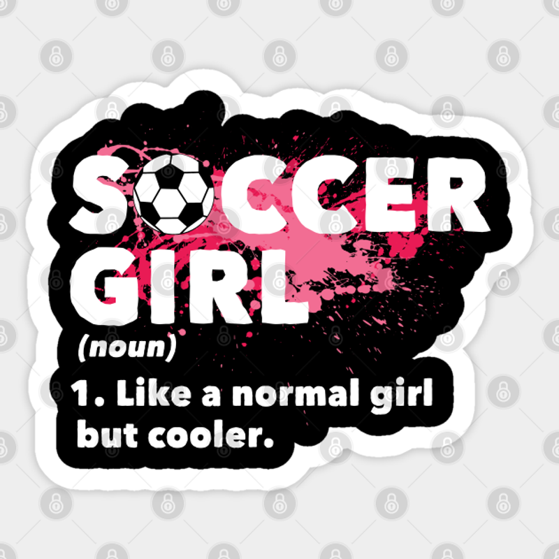 Autocollant Fille de Soccer - Design Découpé Flexible — Autocollants et stickers