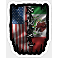 USA American Mexican Flag Sticker — Stickers & Decals