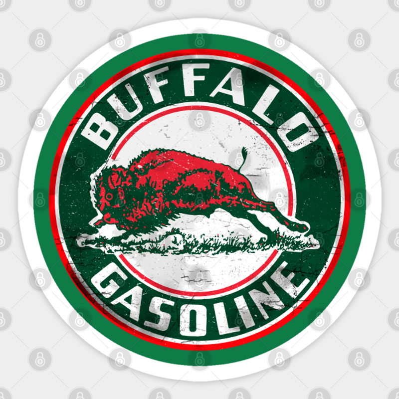 Autocollant Vintage Buffalo Gasoline - Gaz et Huile — Autocollants et stickers