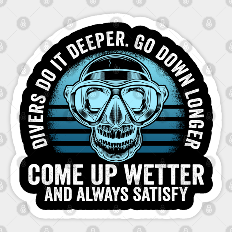 Autocollant Freediver - Divers Do It Deeper Go Down Longer — Autocollants et stickers