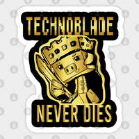 Technoblade Never Dies Golden Sticker