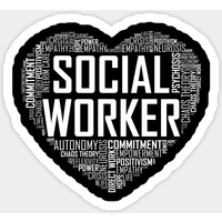Social Worker Heart Sticker