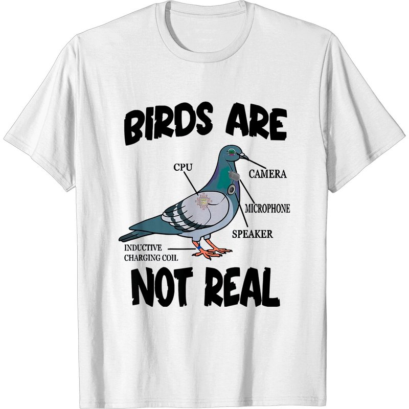 T-shirt Birds Are Not Real Espions Oiseaux Théorie du Complot — T-shirts pour hommes