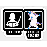 English Teacher Sticker - Custom Shape Vinyl Decal — Stickers & Decals