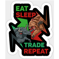 Autocollant Trading Market Trend Bull Bear Forex Cryptomonnaies — Autocollants et stickers