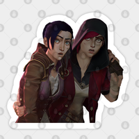Vi and Caitlyn Caught Being Girlfriends - LOL Arcane Scene Sticker — Stickers & Decals
