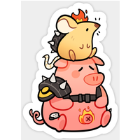 Autocollant Junkrat N Roadhog - Overwatch — Autocollants et stickers