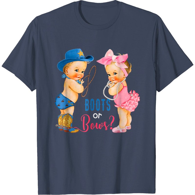 T-shirts pour hommes Cute Boots ou Bows pour fête de révélation de genre — T-shirts pour hommes