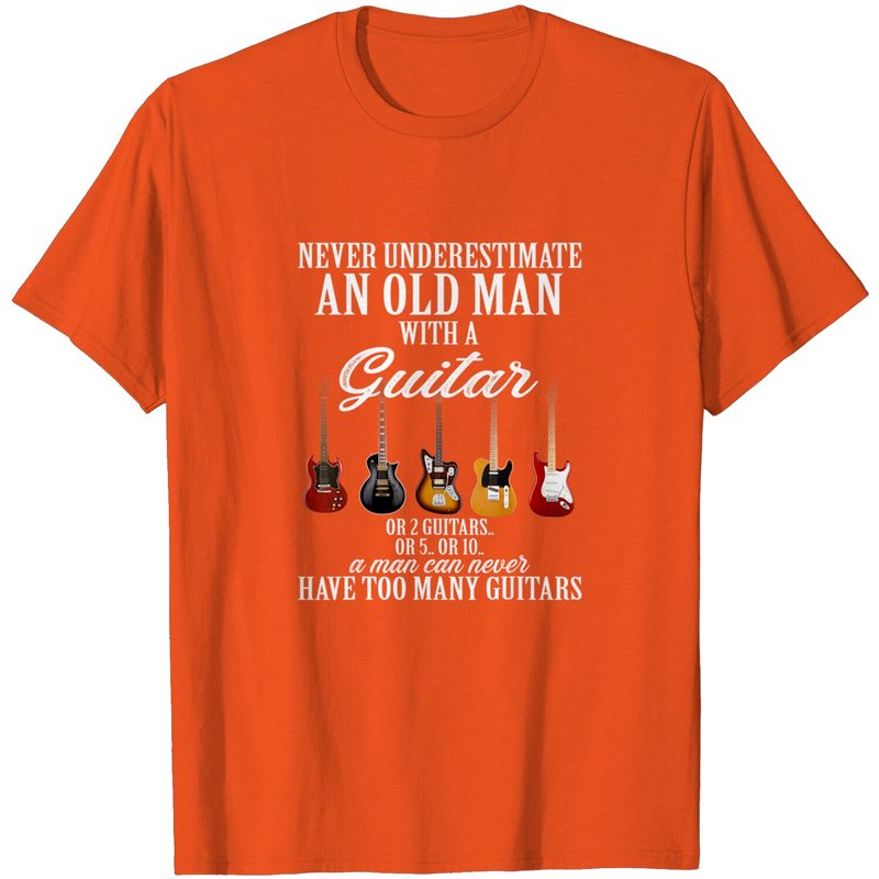 Never Underestimate An Old Man With A Guitar T-Shirt for Men — Mens T Shirts
