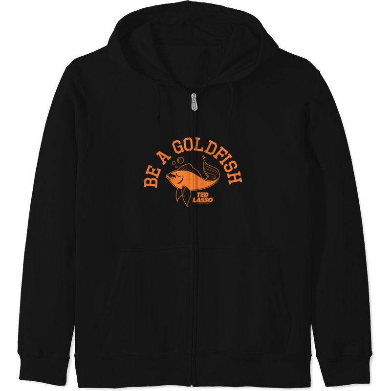 Ted Lasso Be A Goldfish Collegiate Zip Hoodie — Sweats à capuche pour hommes