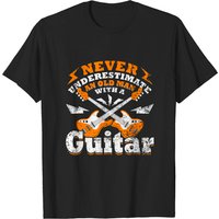 T-shirt pour hommes Guitariste Instrument de Musique pour Grands-Pères — T-shirts pour hommes