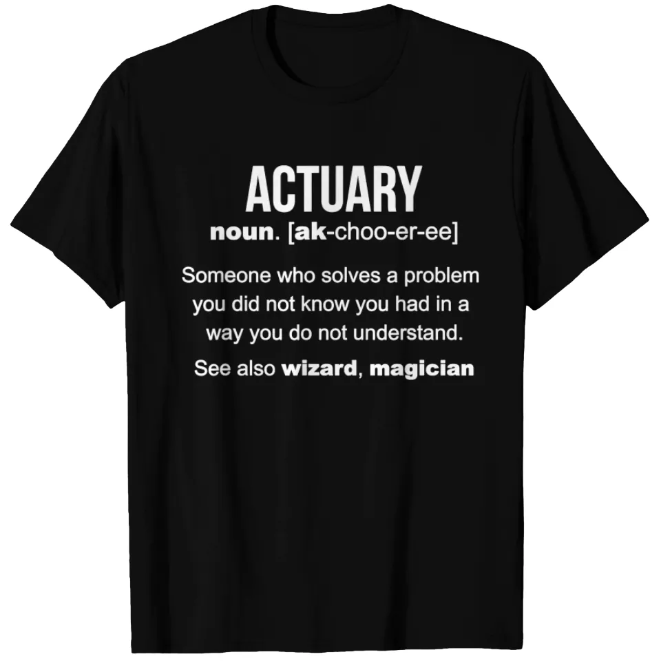 T-shirt Actuary Definition pour hommes en noir