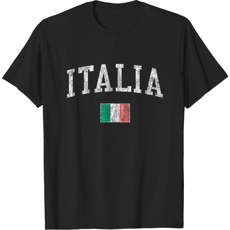 Italy Vintage Italia Sports Design T-Shirt for Men