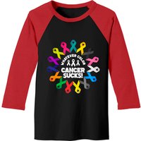 Cancer Sucks Baseball Tees for Men - Black/Red — Mens T Shirts