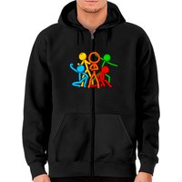 Alan Animation Becker Zip Hoodies for Unisex in Black — Mens Hoodies
