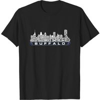 Buffalo Football Team All Time Legends Skyline T-Shirts for Men