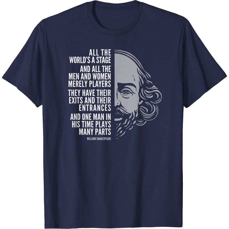 T-shirt pour hommes William Shakespeare All The World's A Stage — T-shirts pour hommes