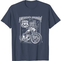T-shirt America's Highway Route 66 MC Moto Chopper pour Hommes — T-shirts pour hommes