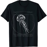 Vitruvian Jellyfish Medusa Jellyfish T-Shirt for Men - Black
