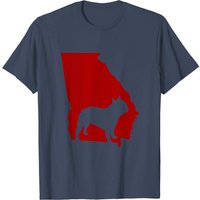 Georgia Bulldog Distressed Red Dog Lover T-Shirt for Men