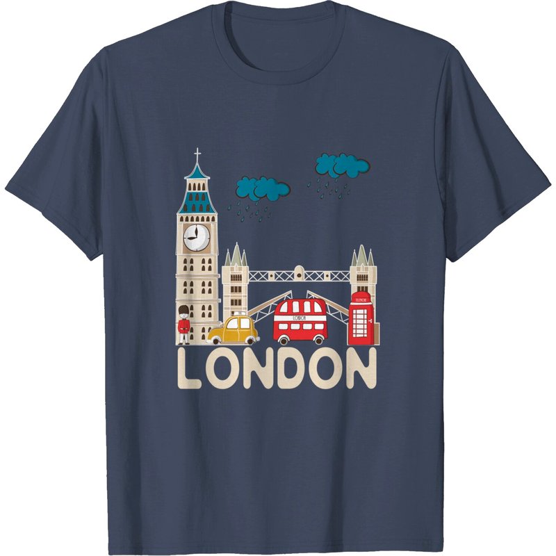 T-shirt Souvenir de Londres pour hommes en noir — T-shirts pour hommes