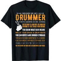 T-shirt Drummer Vous Savez Que Vous Êtes Un Batteur