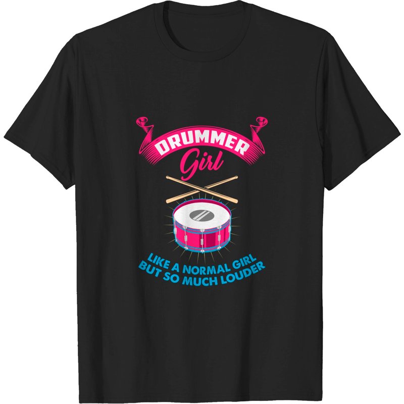 Funny Drummer Girl Music Marching Band T-Shirt for Men — Mens T Shirts