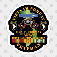 Autocollant Vietnam Combat Vet - L Co 75th Infantry (Ranger)
