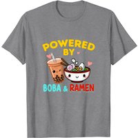 Powered By Bubble Tea & Ramen Drink Lover Kawaii Boba T-Shirt — Mens T Shirts
