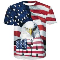 T-shirt 3D avec Aigle et Drapeau Américain pour Homme — T-shirts pour hommes