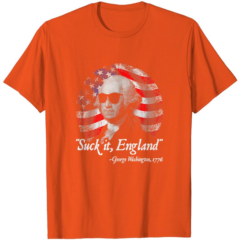 Suck It England T-shirt du 4 juillet George Washington 1776 — T-shirts pour hommes
