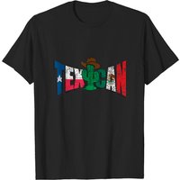T-shirt Texican Délavé avec Drapeaux du Texas et du Mexique pour Hommes — T-shirts pour hommes